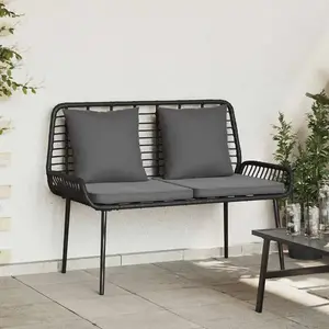 Comparateur de prix : vidaXL Vidaxl Banc De Jardin Avec Oreiller Noir, Anthracite 109 X 63 X 83 Cm