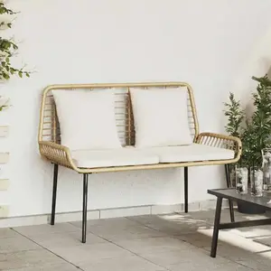vidaXL - Tuinbank - Bruin - en - Crème - poly - rattan pas cher