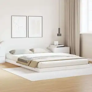 vidaXL Lit Au Sol Vidaxl 140x220 Cm En Bois De Pin Massif pas cher