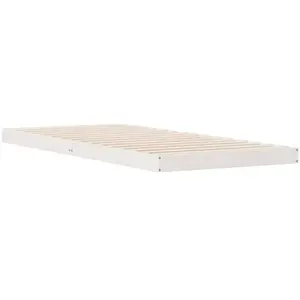 vidaXL Lit De Sol Vidaxl Blanc 80x210 Cm En Bois Massif De Pin pas cher