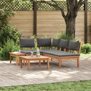 vidaXL Ensemble de banc de jardin 4 pcs Marron et gris foncé et marron pas cher