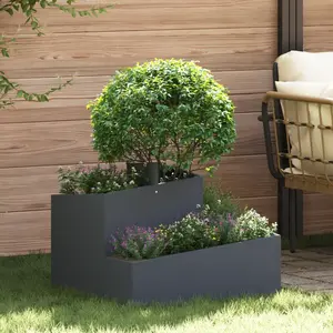 vidaXL Cache-pot de jardin Anthracite 60 x 60 x 50 cm pas cher