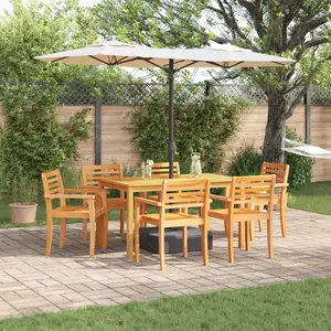 VIDAXL Ensemble De Salle À Manger De Jardin 7 Pièces En Acacia Massif pas cher