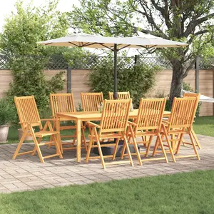 VIDAXL Ensemble De Salle À Manger De Jardin 9 Pièces En Bois D'acacia Massif Pliable pas cher