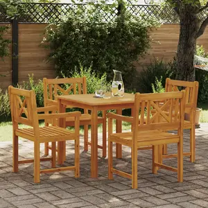 vidaXL Ensemble de salle à manger jardin 5 pièces en bois massif pas cher