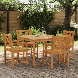 vidaXL Ensemble de salle à manger pour jardin 5 pcs Marron pas cher