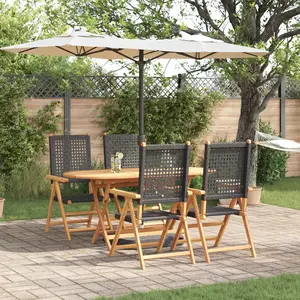 Comparateur de prix : vidaXL Ensemble de salle à manger pour jardin 5 pcs Noir