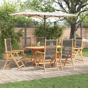 vidaXL Ensemble de salle à manger pour jardin 7 pcs Gris pas cher