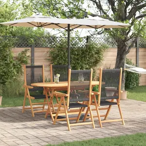 vidaXL Ensemble de salle à manger pour jardin 5 pcs Noir pas cher