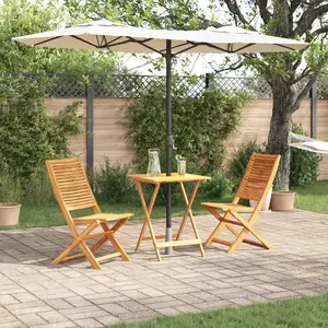 VIDAXL Ensemble De Bistro Pliable 3 Pièces En Bois D'acacia Massif pas cher