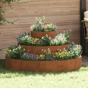Comparateur de prix : vidaXL vidaXL Pot en Métal Acier Corten Ø 120 cm Incrustations Décoratives