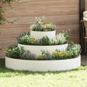 Comparateur de prix : vidaXL - Tuin - Plantpot - Wit - 120 - x - 120 - x - 20 - cm - Staal