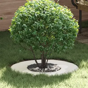 vidaXL adapté pour anneau d'arbre plat Blanc Ø30 / 60 cm Acier pas cher