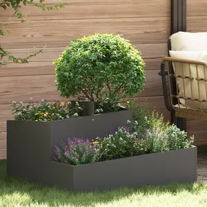 Comparateur de prix : vidaXL vidaXL Pot Noir 80x80x50 cm Acier laminé à froid