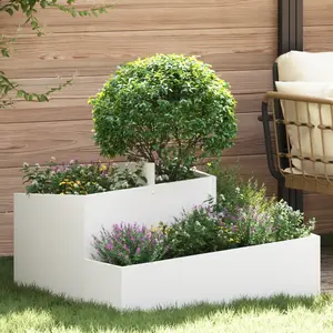 Comparateur de prix : vidaXL vidaXL Pot blanc 80x80x50 cm en plastique