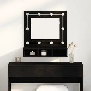 vidaXL Armoire Miroir Chêne noir 60 x 31,5 x 62 cm Bois d'ingénierie pas cher