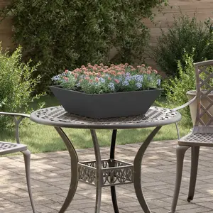vidaXL Set de Jardinières en Plastique Noir 50 x 50 x 15 cm pas cher
