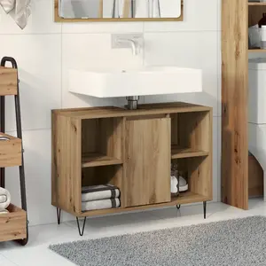 vidaXL Cabinet de salle de bain Chêne artisanal 80 x 33 x 60 cm pas cher