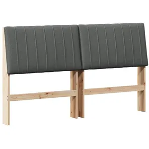 vidaXL Vidaxl Tête De Lit Capitonnée Gris Foncé 150 Cm Pin Massif pas cher