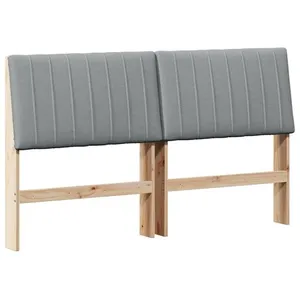 vidaXL Vidaxl Tête De Lit Capitonnée Gris Clair 160 Cm Pin Massif pas cher
