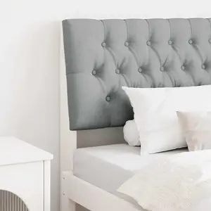 vidaXL Tête de lit capitonnée Gris clair 100 cm Pin massif pas cher
