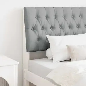 vidaXL Tête de lit capitonnée Gris clair 90 cm Pin massif pas cher