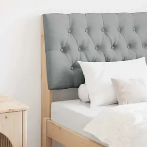 vidaXL Tête de lit capitonnée Gris clair 80 cm Pin massif pas cher