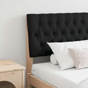 vidaXL Tête de lit capitonnée Noir 180 cm Pin massif pas cher
