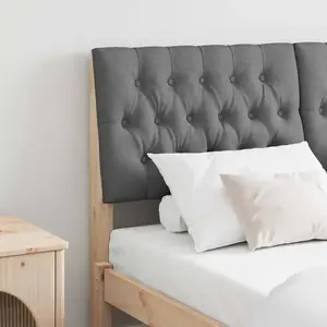 vidaXL Tête de lit capitonnée Gris foncé 150 cm Pin massif pas cher
