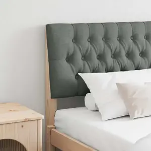 vidaXL Tête de lit capitonnée Gris foncé 200 cm Pin massif pas cher