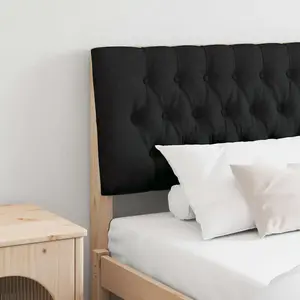 vidaXL Tête de lit capitonnée Noir 200 cm Pin massif pas cher