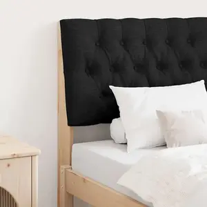 vidaXL Tête de lit capitonnée Noir 75 cm Pin massif pas cher