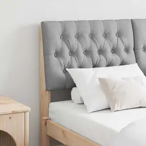 vidaXL Tête de lit capitonnée Gris clair 140 cm Pin massif pas cher