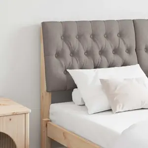 vidaXL Tête de lit capitonnée Taupe 140 cm Pin massif pas cher