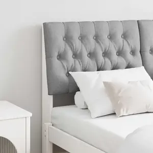vidaXL Tête de lit capitonnée Gris clair 140 cm Pin massif pas cher