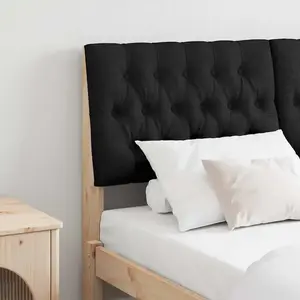 vidaXL Tête de lit capitonnée Noir 150 cm Pin massif pas cher