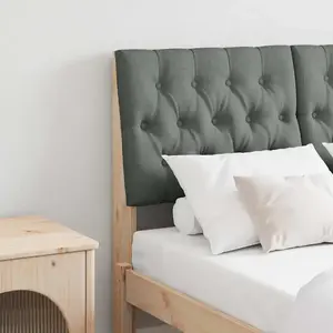 vidaXL Tête de lit capitonnée Gris foncé 120 cm Pin massif pas cher