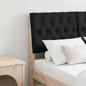 vidaXL Tête de lit capitonnée Noir 120 cm Pin massif pas cher