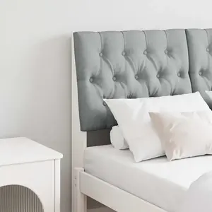 vidaXL Tête de lit capitonnée Gris clair 120 cm Pin massif pas cher