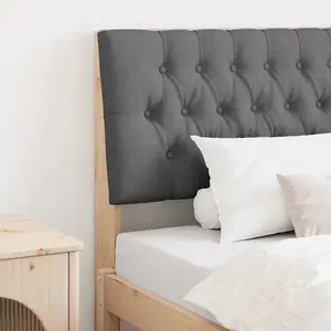 vidaXL Tête de lit capitonnée Gris foncé 100 cm Pin massif pas cher