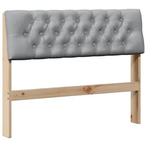vidaXL Vidaxl Tête De Lit Capitonnée Gris Clair 100 Cm Pin Massif pas cher