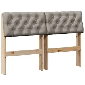 vidaXL Vidaxl Tête De Lit Capitonnée Taupe 120 Cm Pin Massif pas cher