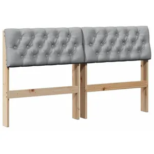 vidaXL Vidaxl Tête De Lit Capitonnée Gris Clair 135 Cm Pin Massif pas cher