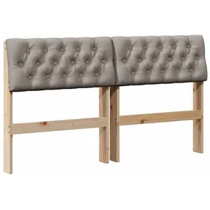 vidaXL Vidaxl Tête De Lit Capitonnée Taupe 140 Cm Pin Massif pas cher