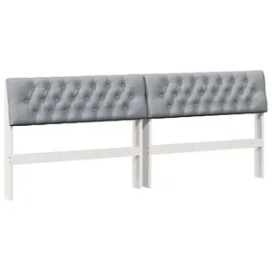 vidaXL Vidaxl Tête De Lit Capitonnée Gris Clair 200 Cm Pin Massif pas cher