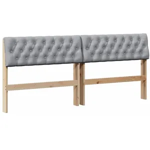 vidaXL Vidaxl Tête De Lit Capitonnée Gris Clair 180 Cm Pin Massif pas cher