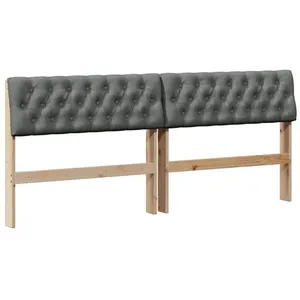 vidaXL Vidaxl Tête De Lit Capitonnée Gris Foncé 180 Cm Pin Massif pas cher