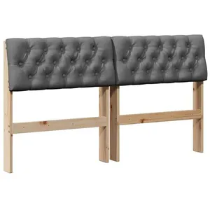 vidaXL Vidaxl Tête De Lit Capitonnée Gris Foncé 160 Cm Pin Massif pas cher