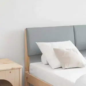 vidaXL Tête de lit capitonnée Gris clair 120 cm Pin massif pas cher