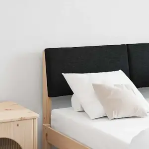 vidaXL Tête de lit capitonnée Noir 120 cm Pin massif pas cher